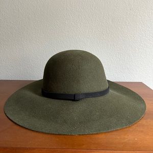 Olive green felt hat